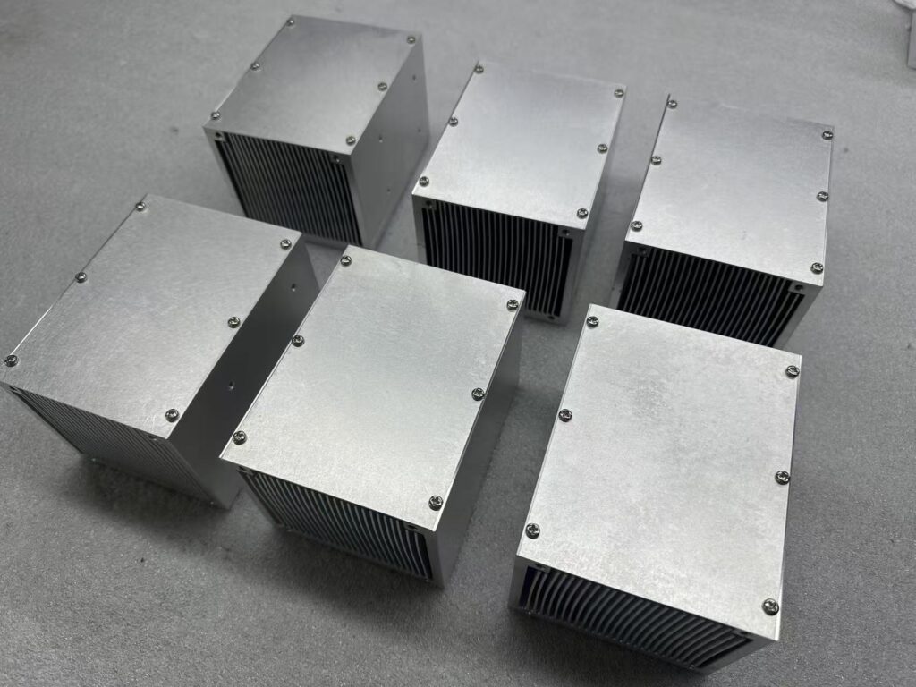 150W Laser Module Heat Pipe Heat Sink — Batch Production Units Batch of 150W laser module heat pipe heat sink units prepared for assembly