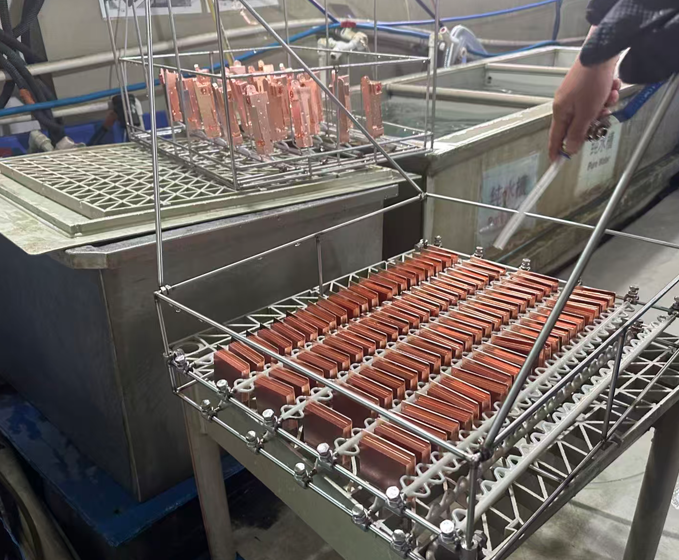 X-ray inspection of a brazed cold plate verifying internal microchannel quality